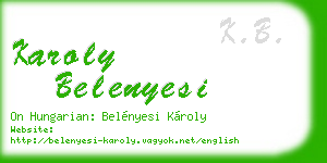 karoly belenyesi business card