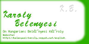 karoly belenyesi business card